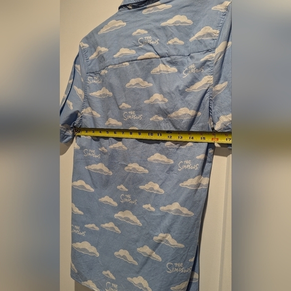 Rare Official H&M Men's The Simpsons TV  Series Cloud Design Resort Shirt - Picture 7 of 8